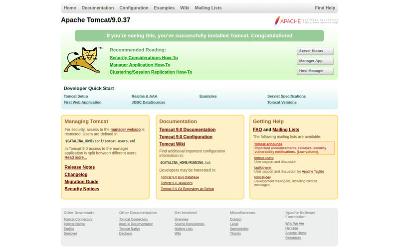 Apache Tomcat/9.0.37网站快照