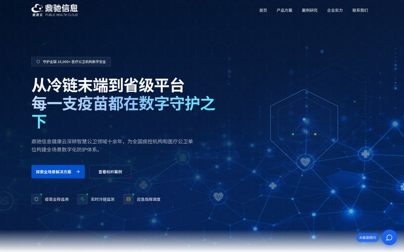 鼎驰信息 - 健康云 | PUBLIC HEALTH CLOUD网站快照
