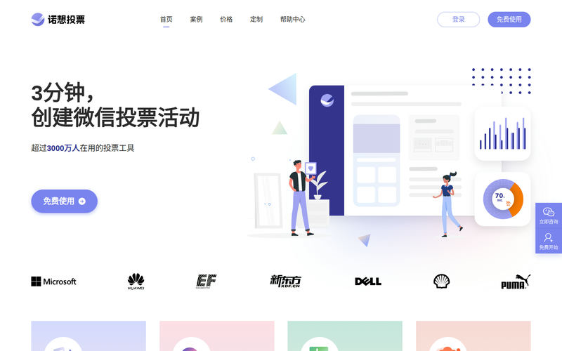 微信投票活动制作神器 - 一键生成微信投票活动! - 诺想投票网站快照