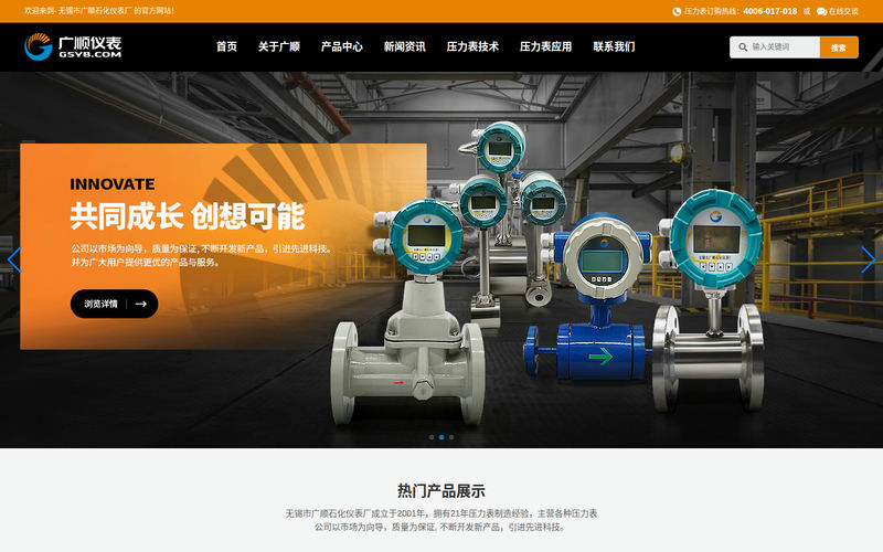 耐震|隔膜|不锈钢压力表【无锡广顺压力表】4006017018网站快照