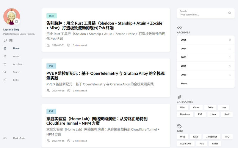 Laysan's Blog网站快照