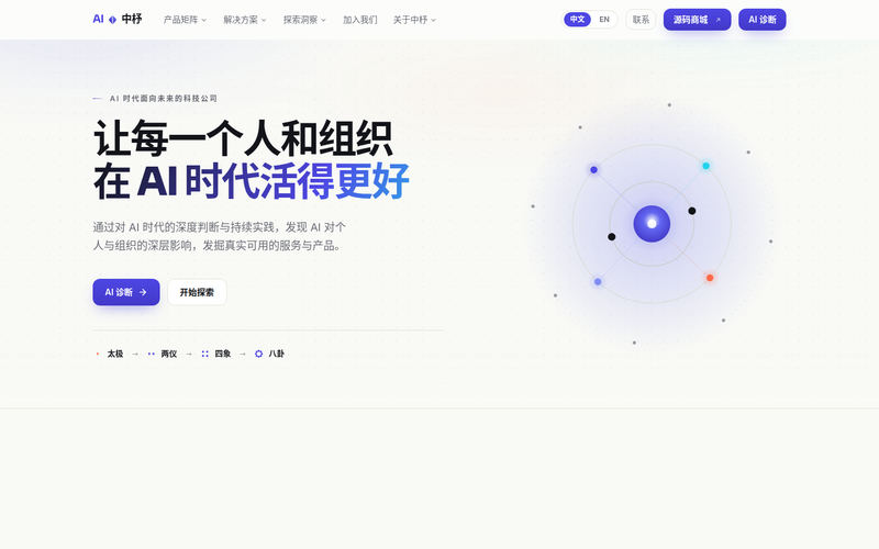AI中杼 · AI 时代面向未来的科技公司网站快照
