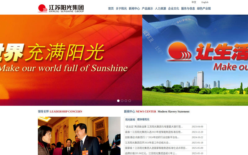 江苏阳光集团网站快照