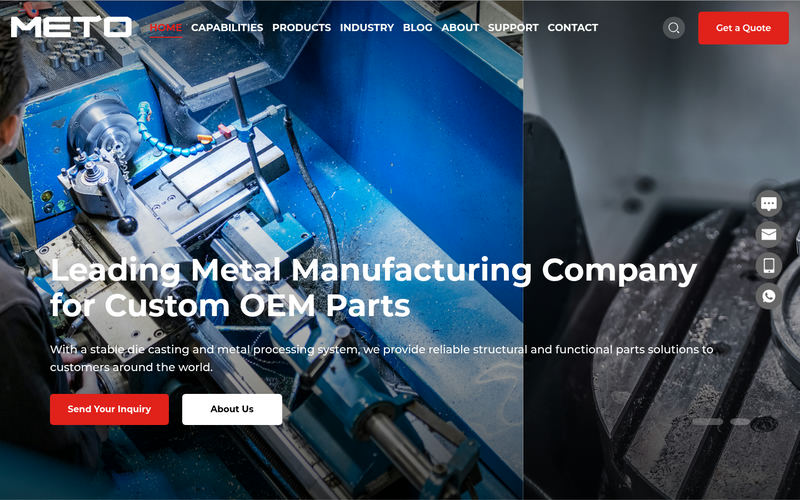 Metal Manufacturing Company | Custom Metal Parts Supplier | Meituo网站快照