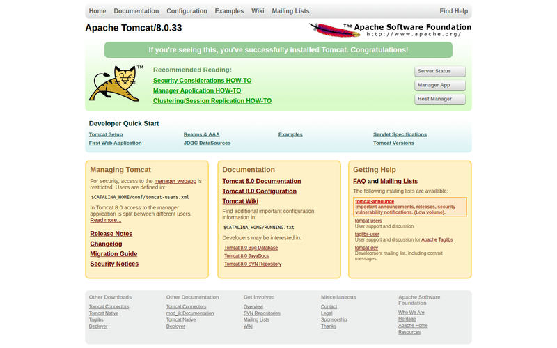 Apache Tomcat/8.0.33网站快照