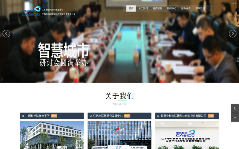 江苏中科物联网科技创业投资有限公司网站快照