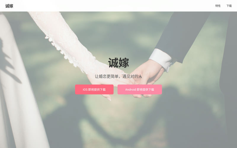 诚嫁 - 让婚恋更简单网站快照
