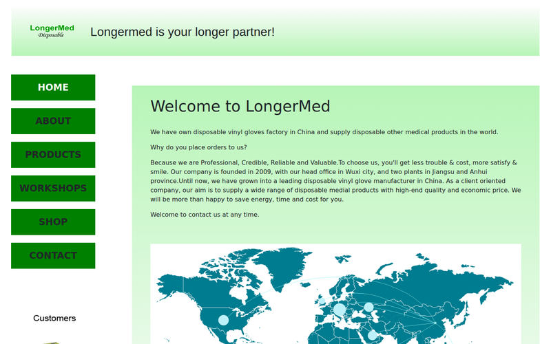 Supply disposable protective products| LongerMed网站快照